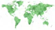 World Map Mural Green