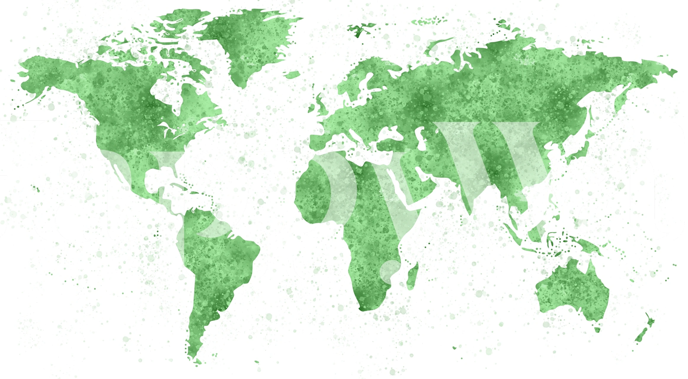 Papel de parede World Map Mural Green