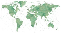 World Map Mural Sage Green ταπετσαρία