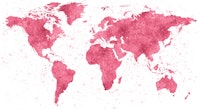 World Map Mural Magenta ταπετσαρία