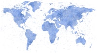 World Map Mural Blue ταπετσαρία