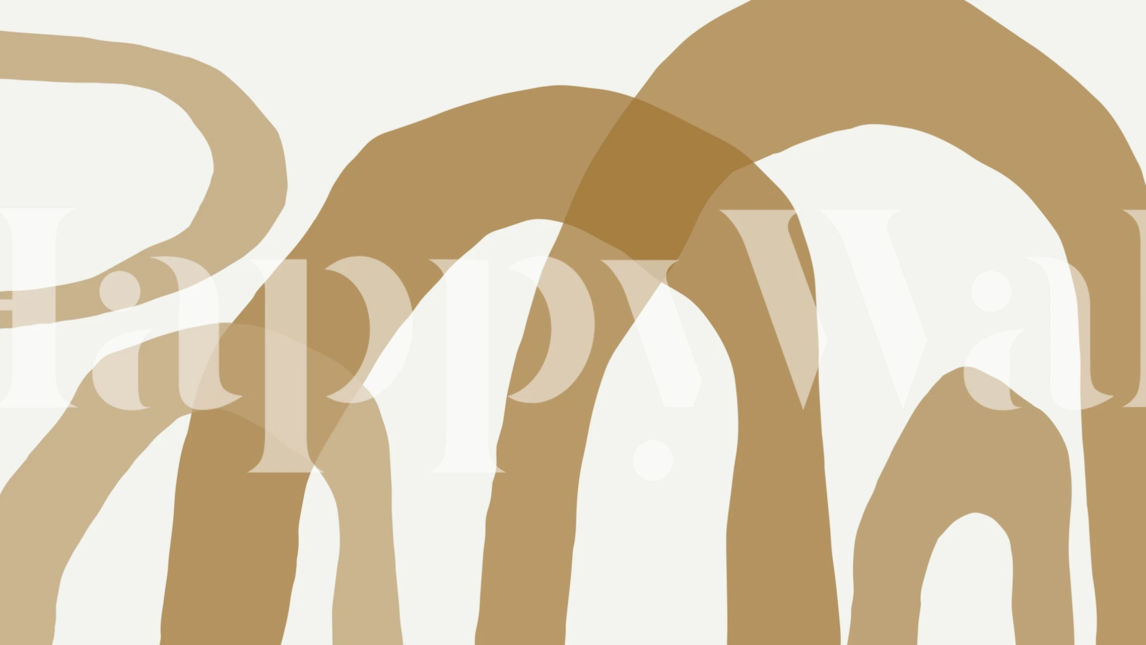 Carta da parati Abstract Beige Curves in una stanza