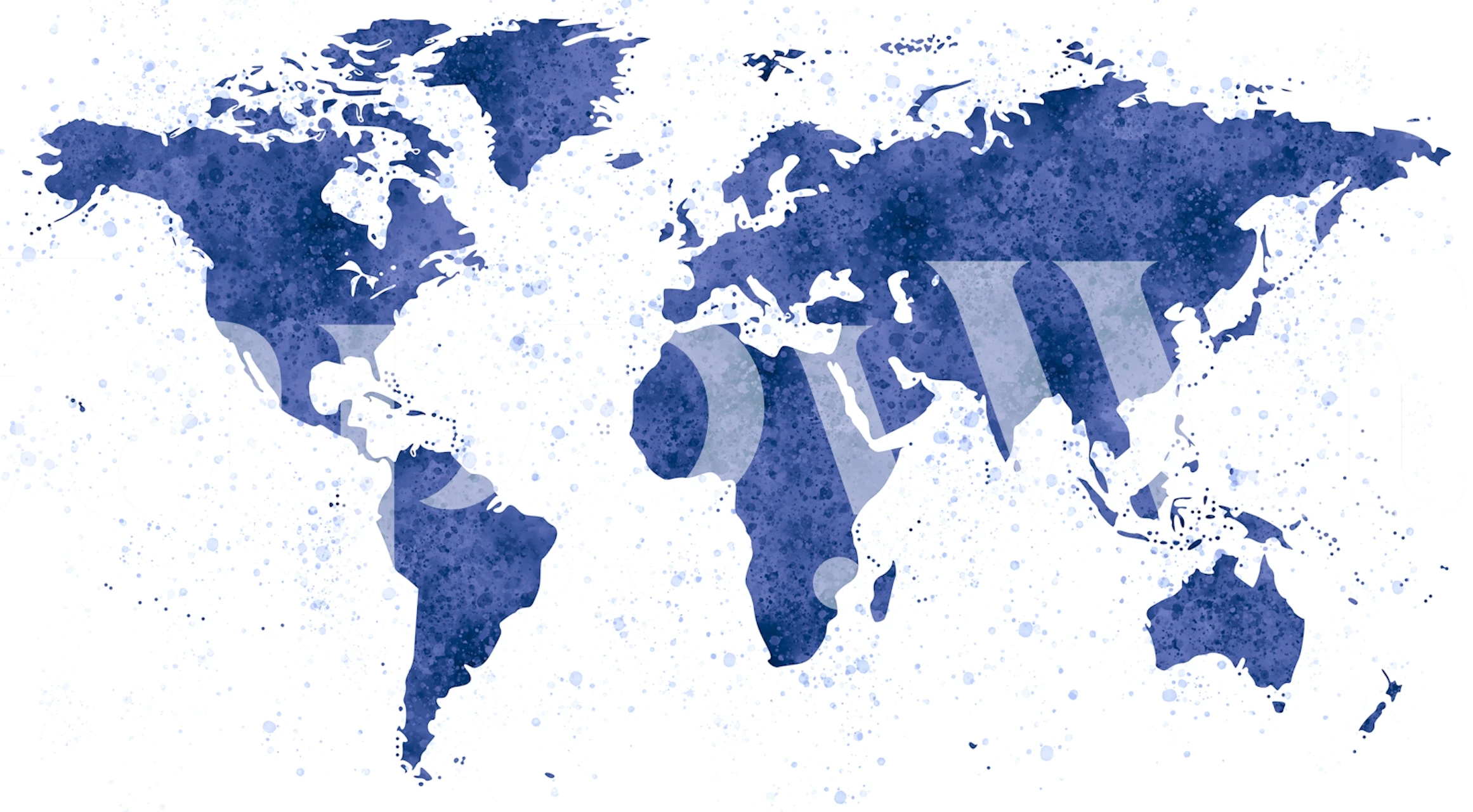 World map silhouette in navy blue on white wallpaper