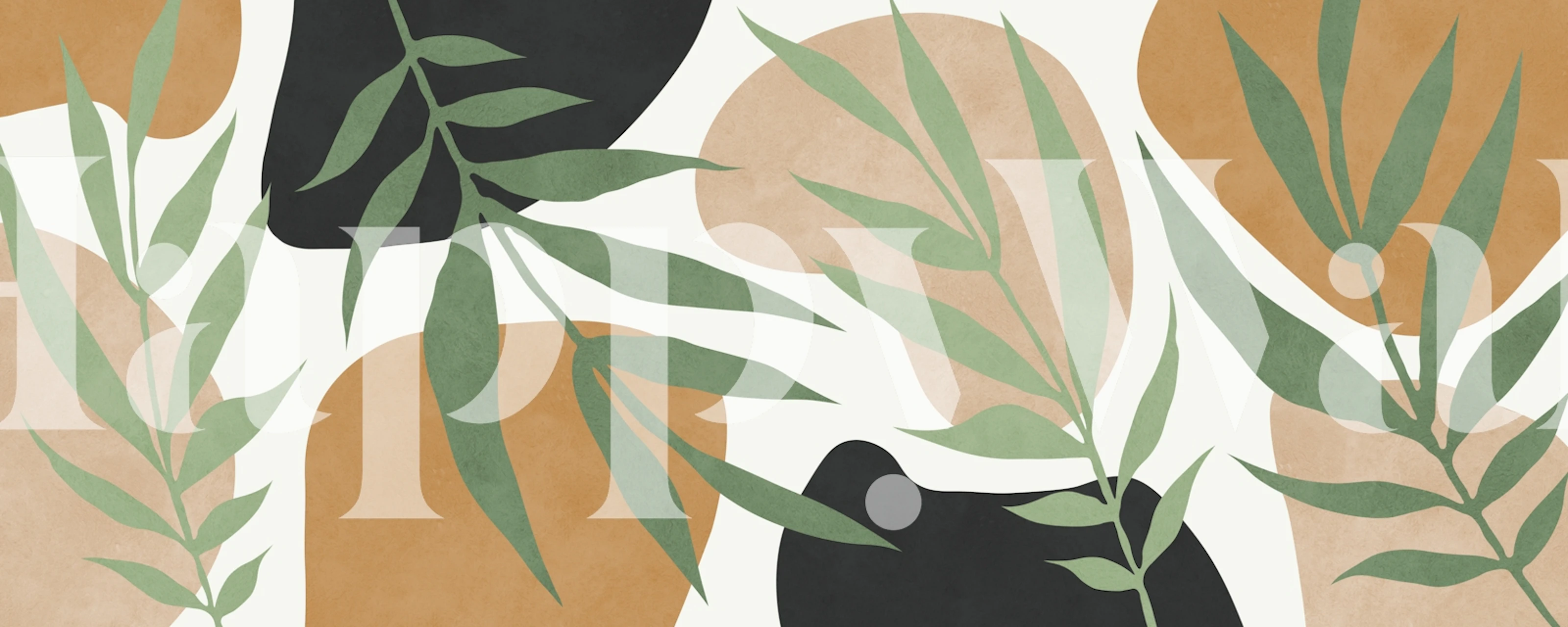 Papel de parede Botanical Bliss Abstract em um cômodo