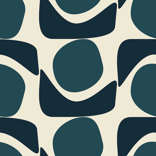 Dark Teal Abstract Geometric Shapes Pattern