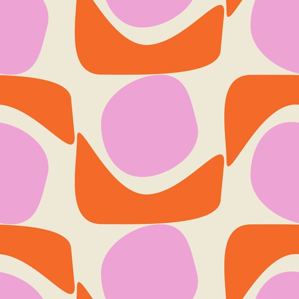 Maximalist Pink and Orange Abstract Pattern
