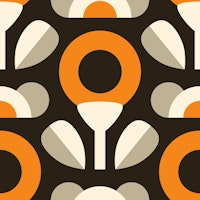 Retro Geo Harmony Brown Yellow tapetit