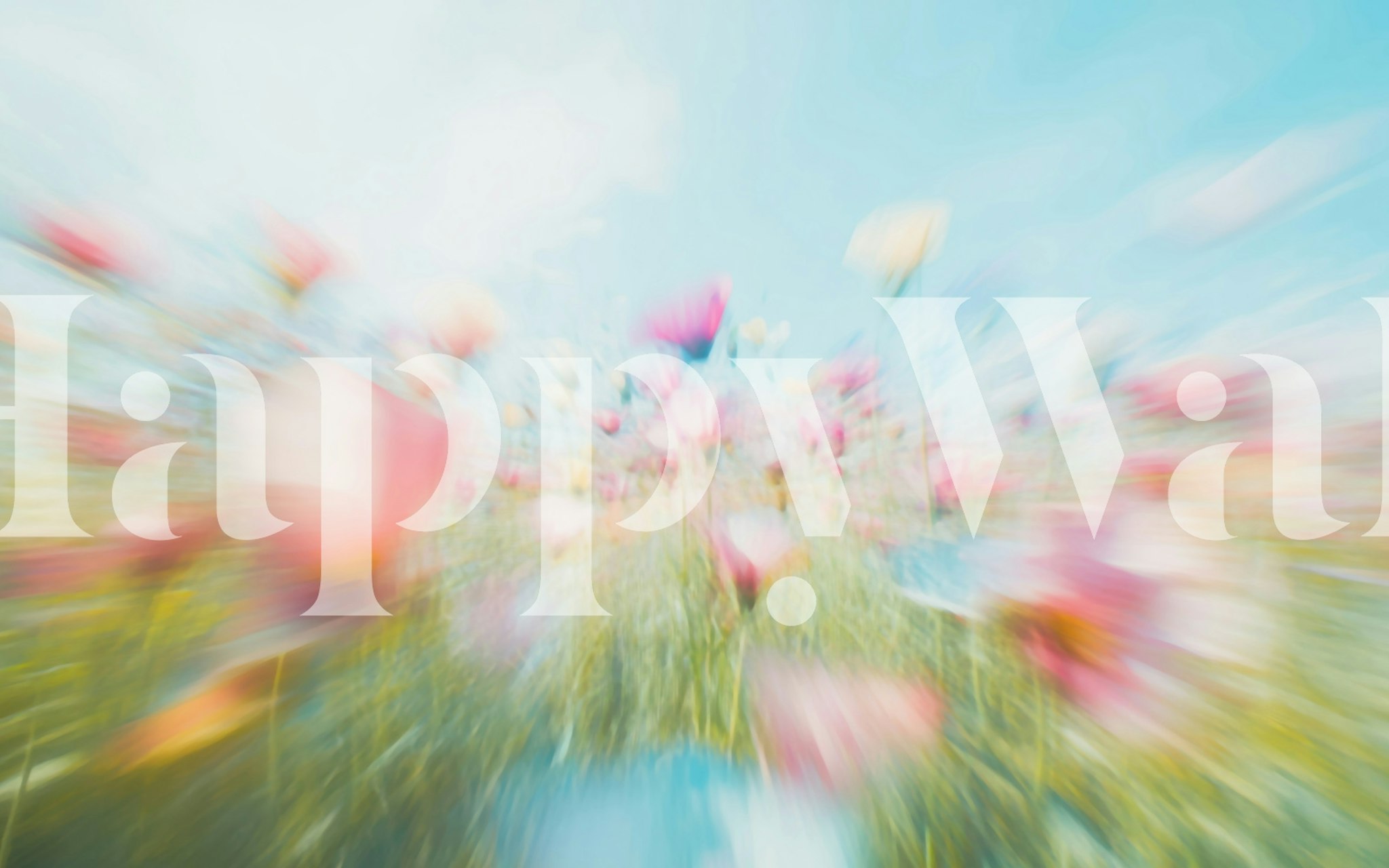 Blurred floral patterns in pastel pink, blue and yellow colors wallpaper