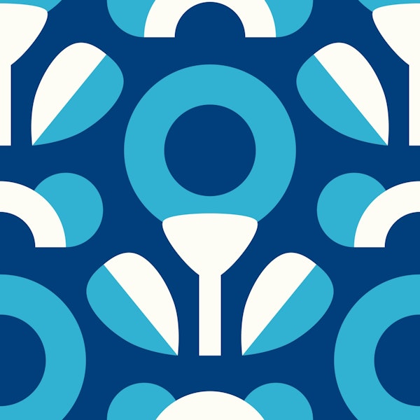 Modern Blue Navy Deco Art