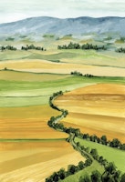 Queniva patchwork landscape carta da parati