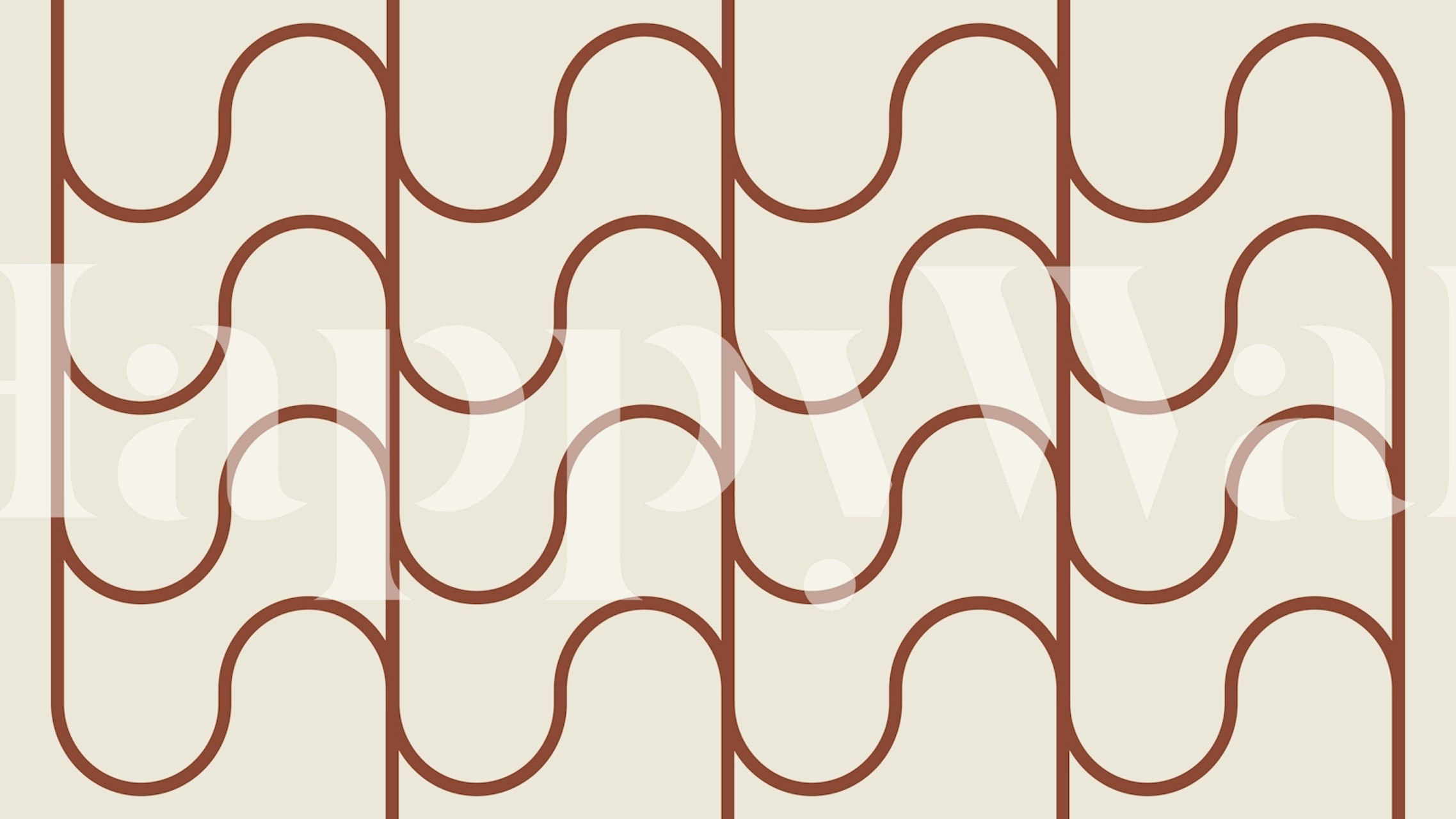 Retro Curves Design wallpaper in a room