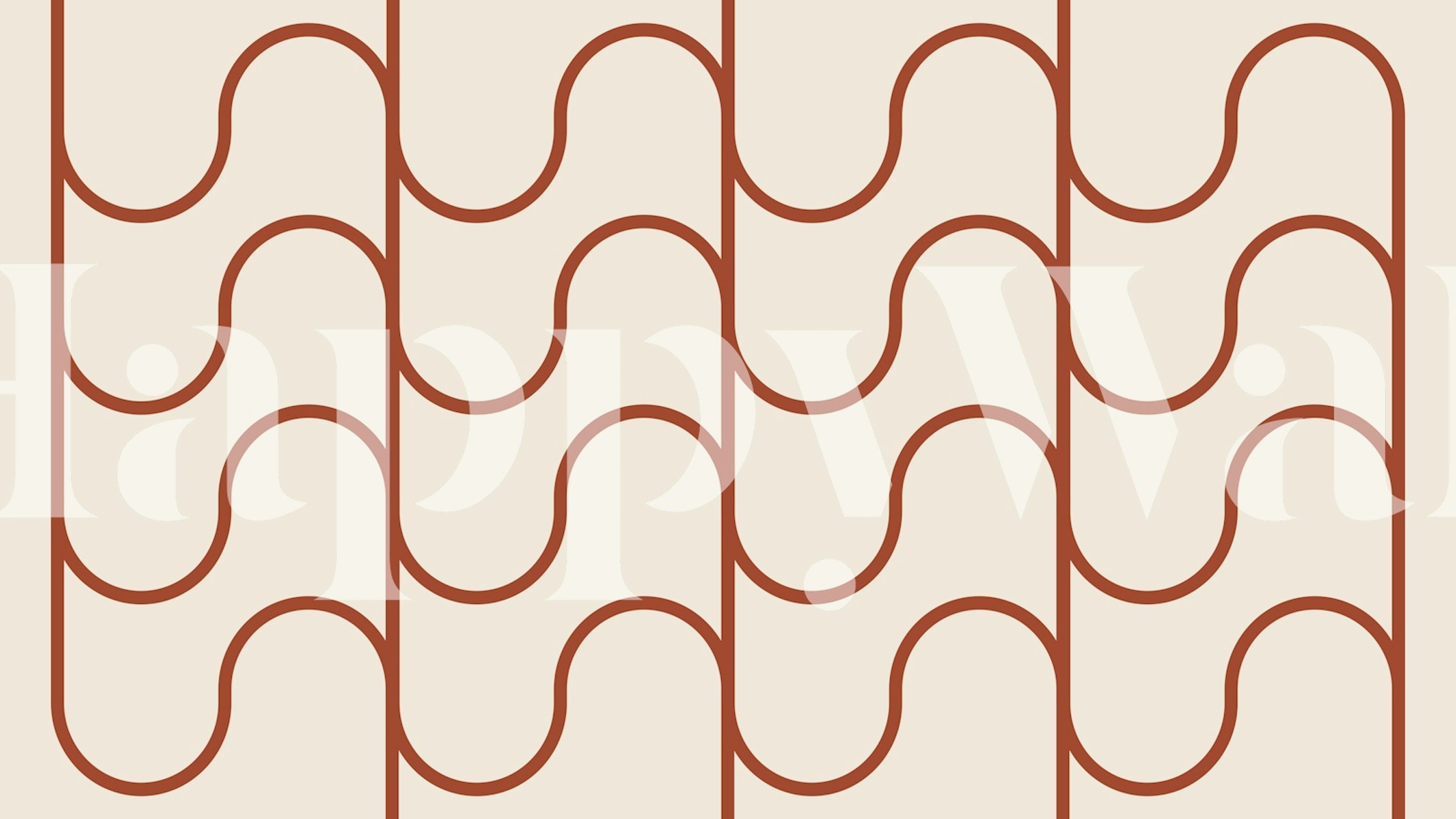 Retro Curves Design tapet i ett rum