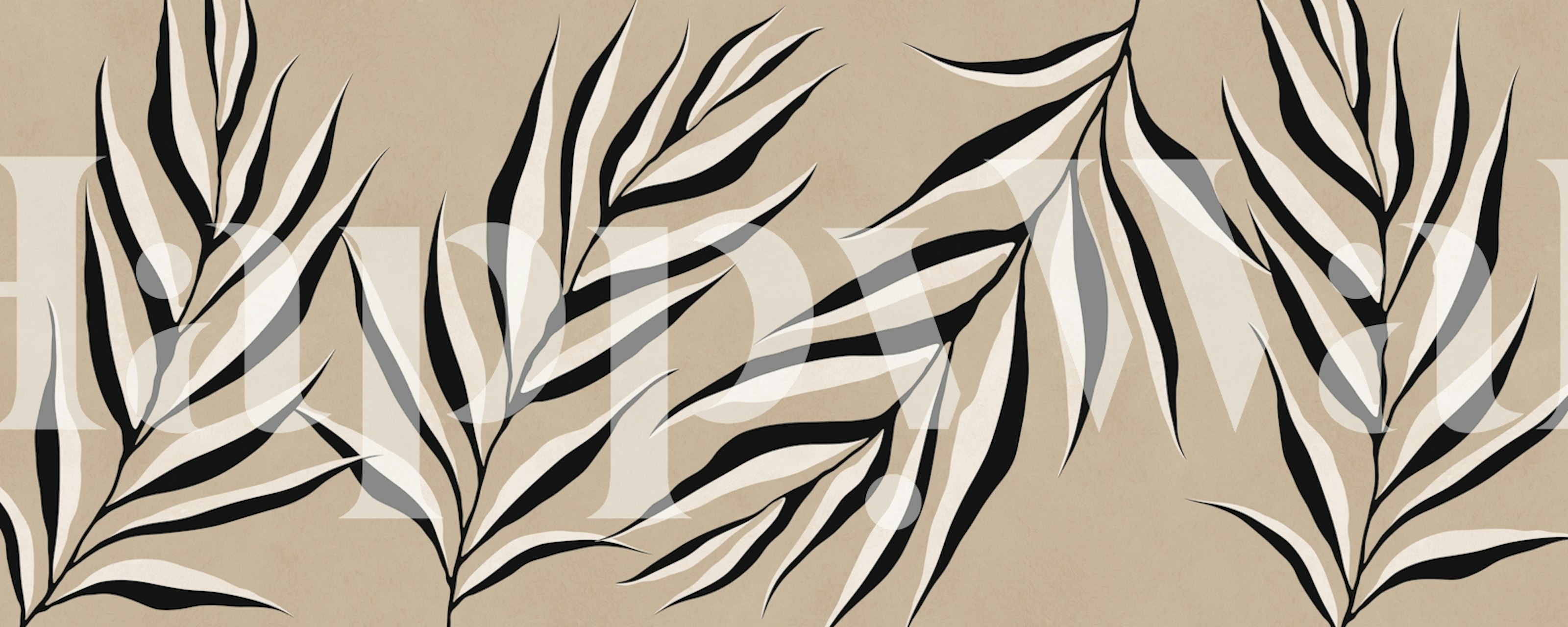 Tropical Leaf Silhouettes tapet i et rom