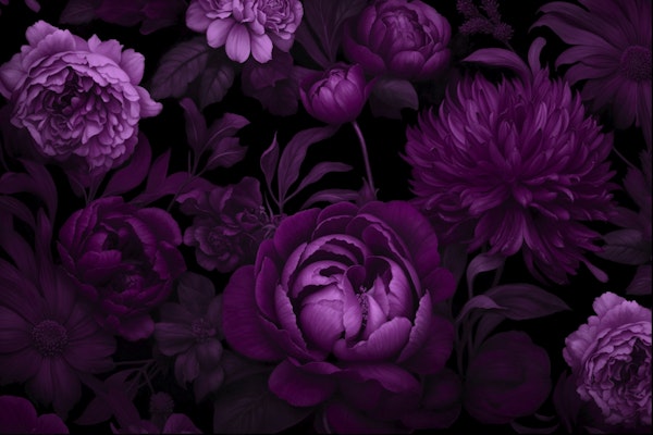 Midnight Blossoms Purple Victorian Vibes