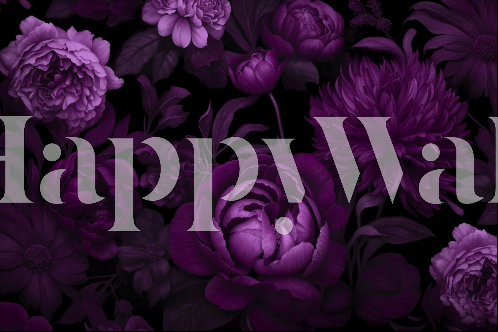 Midnight Blossoms Purple Victorian Vibes tapet i et rum