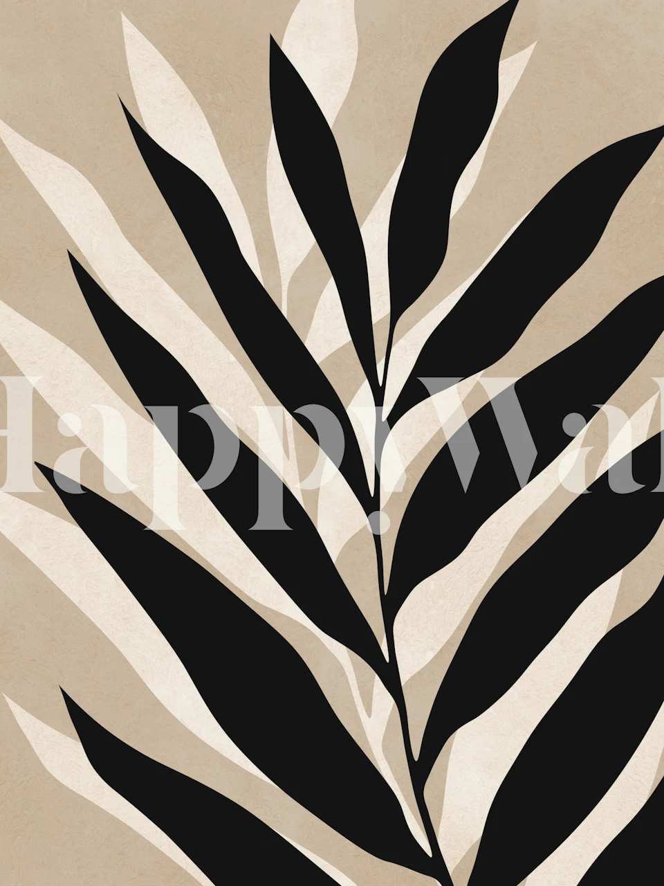 Modern botanical wallpaper design in a room