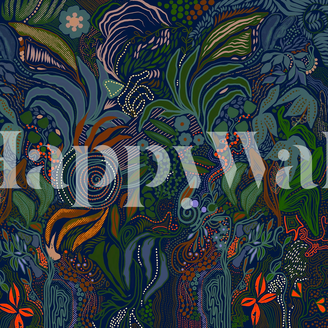 Mandragora wallpaper displayed in a room