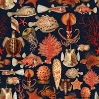 Aquatic Oceania Creatures Charm tapete