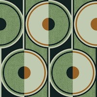 Retro Circles green ταπετσαρία