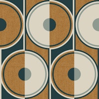 Retro Circles leather brown ταπετσαρία