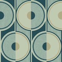 Retro Circles smokey teal ταπετσαρία