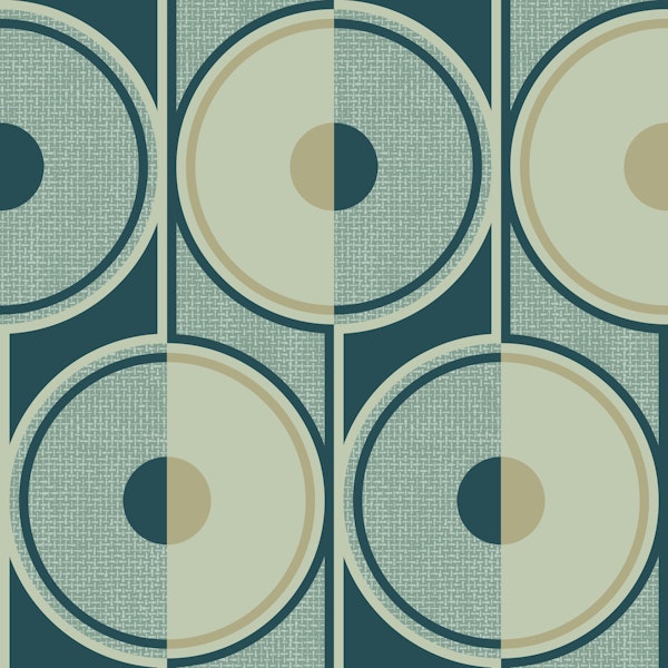 Retro Circles smokey teal