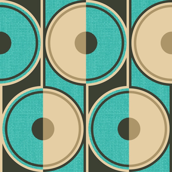 Retro Circles teal