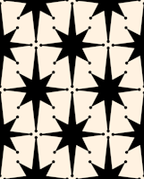Mid Century Modern Atomic Stars Black Cream ταπετσαρία