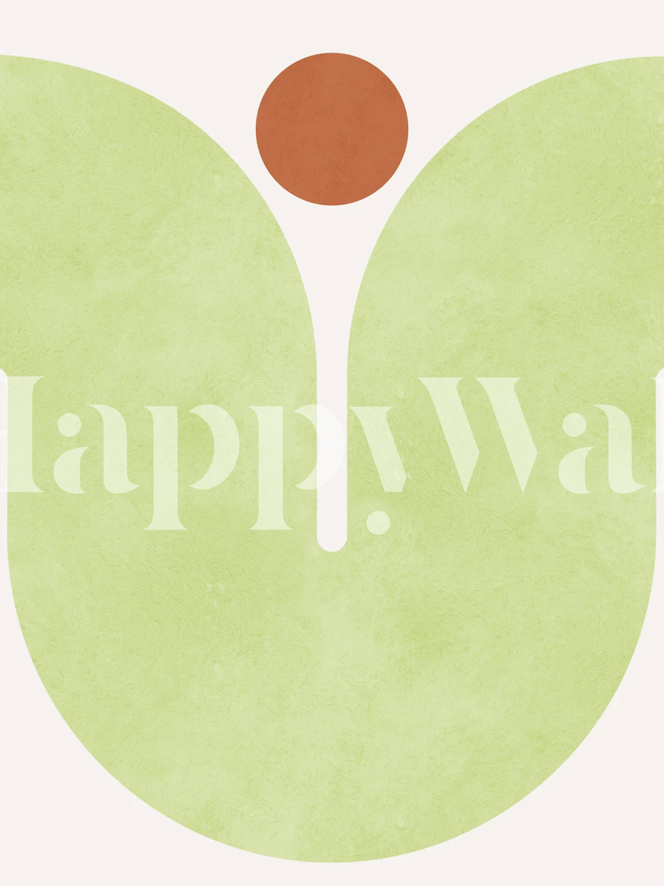 Abstract shapes in green and orange tones wallpaper