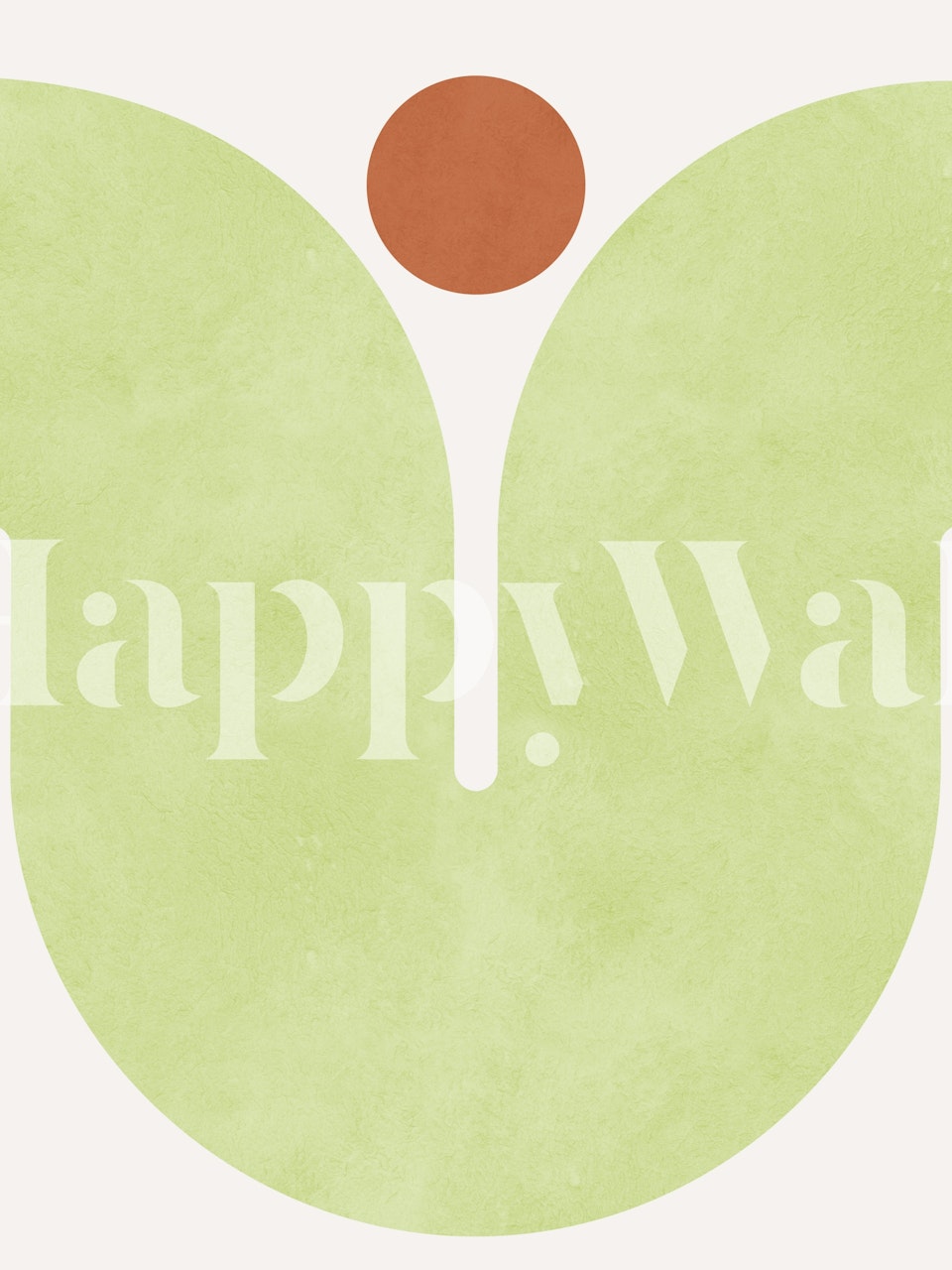 Abstract Green Orb wallpaper in een kamer