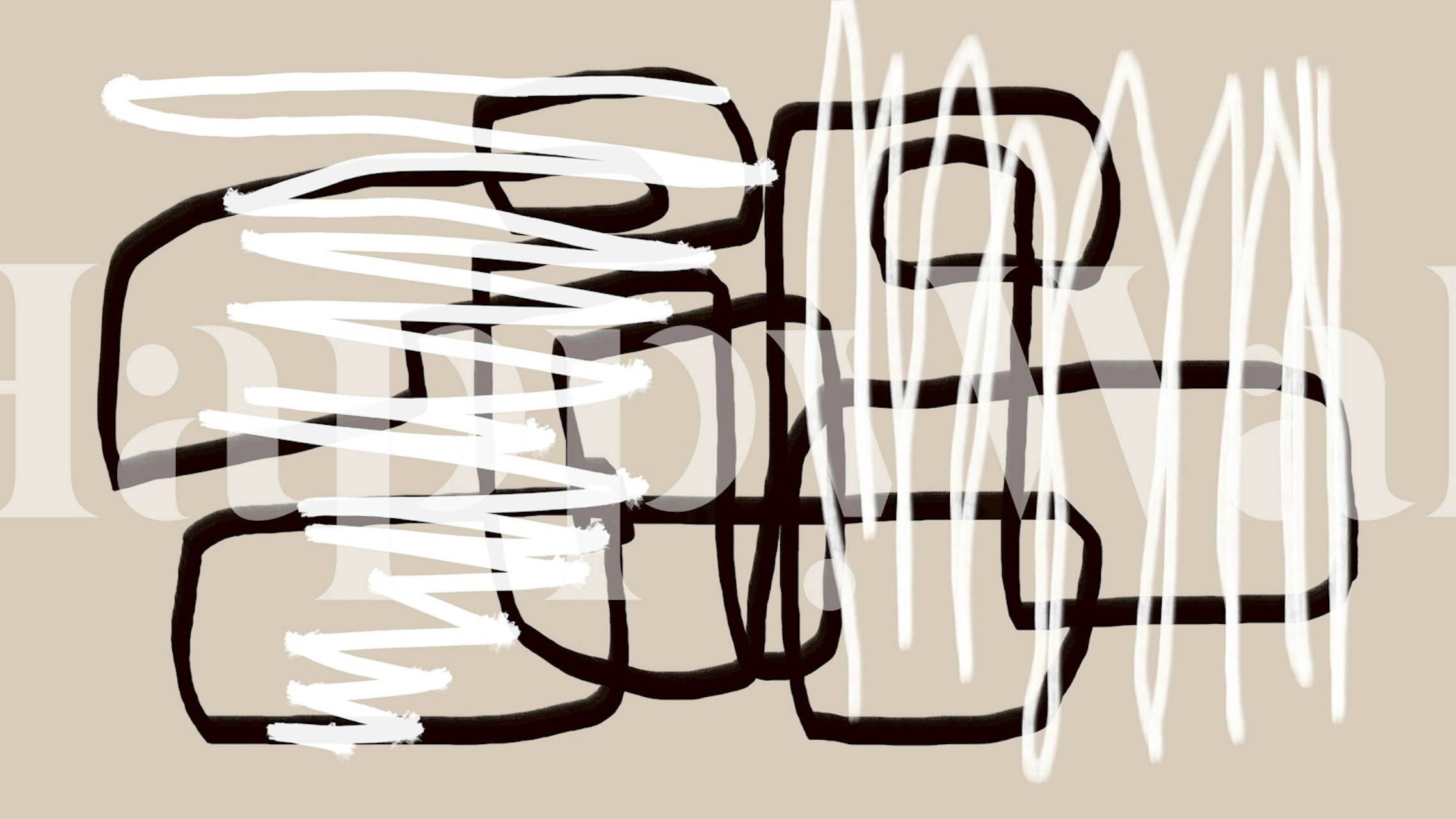 Carta da parati Graffiti Line Art in una stanza