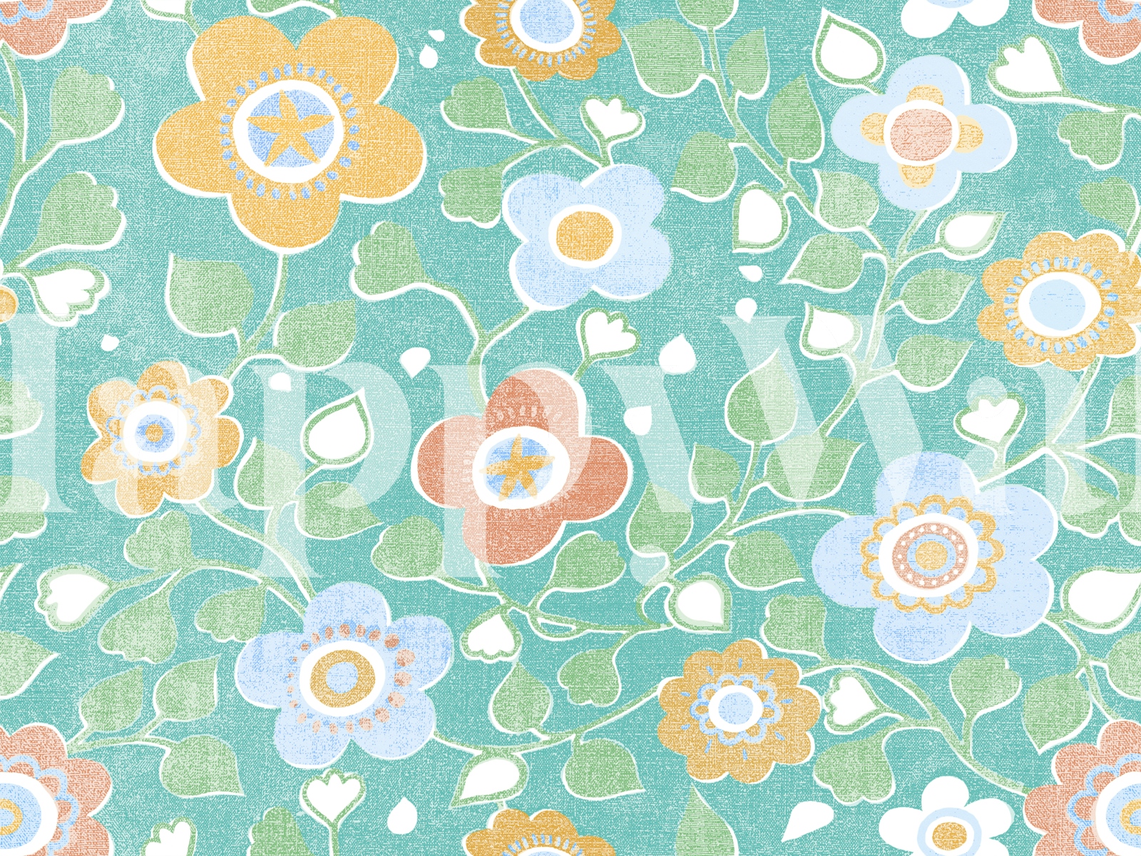 Simply Boho Turquoise Wallpaper