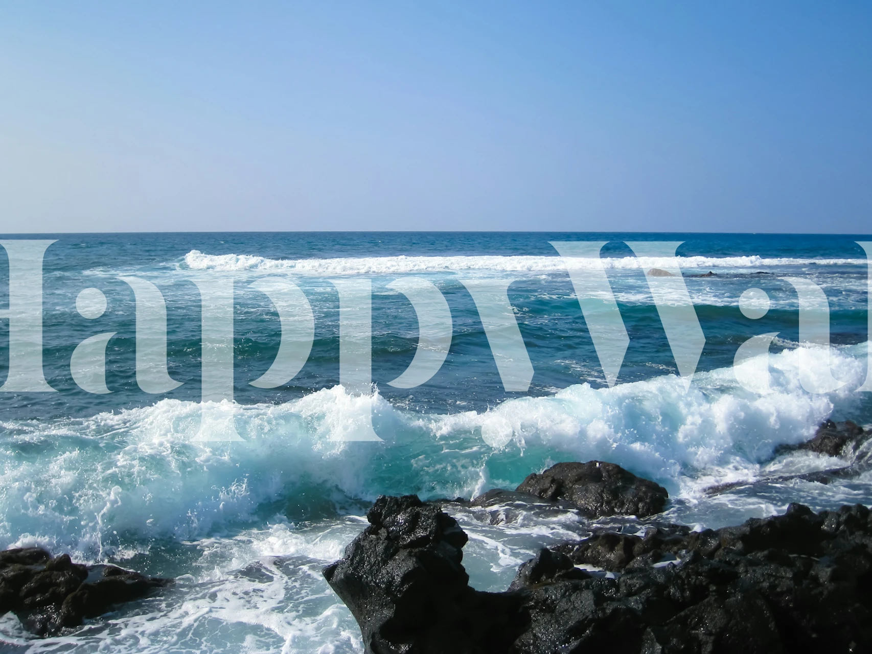 Hawaii Rocky Shore Breeze tapetti huoneessa