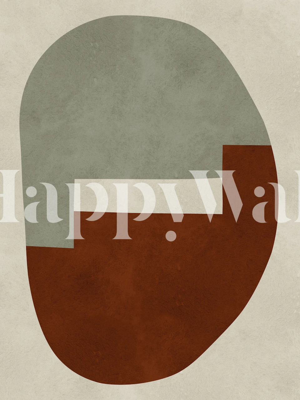 Abstract shapes in earthy tones: green, brown, and white wallpaper