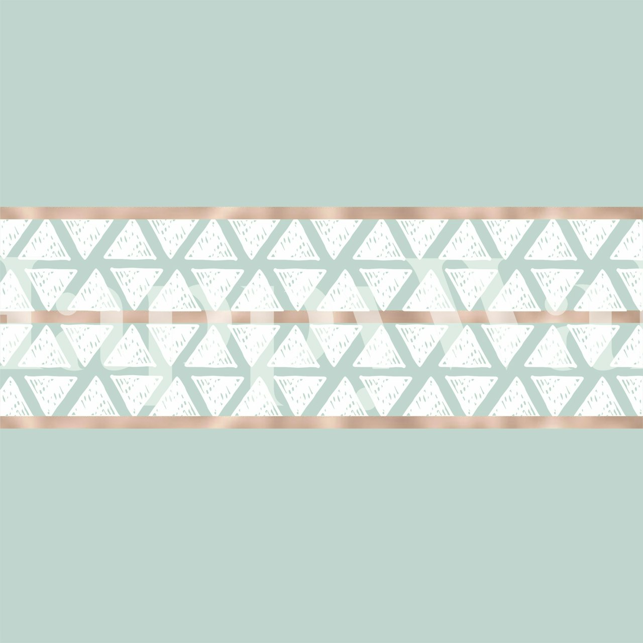 Geometric triangular white and mint wallpaper