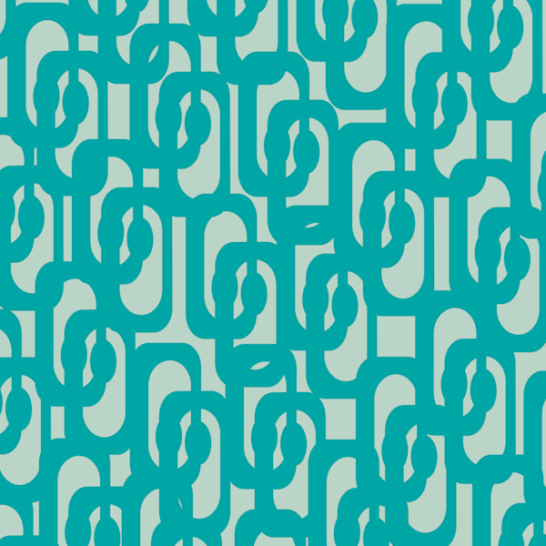 Mid Century Modern Loops Turquoise Teal