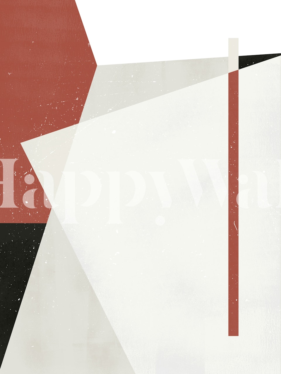 Abstract geometric shapes in beige, terracotta, and black modern wallpaper