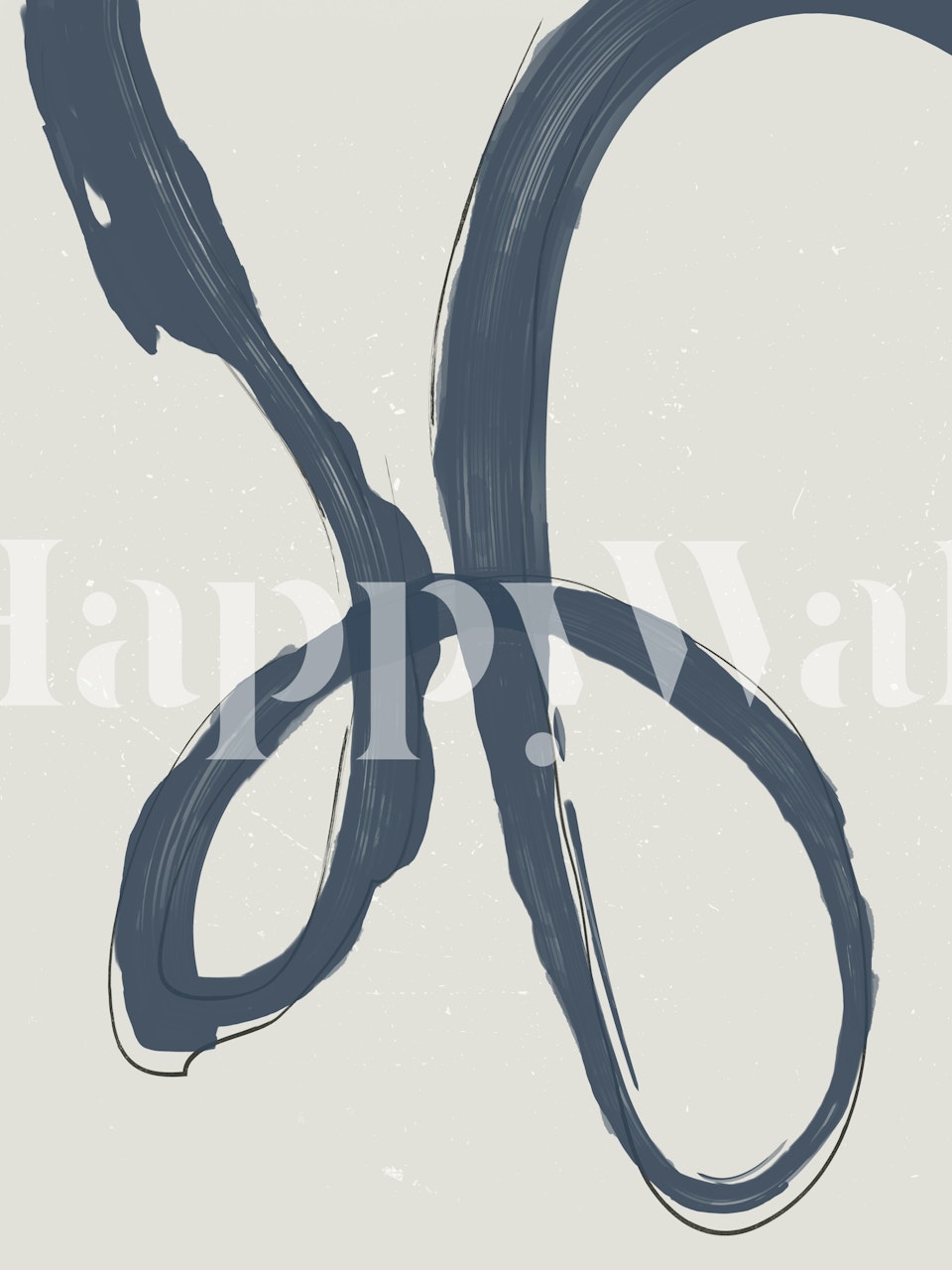 Abstract Navy Strokes behang in een kamer