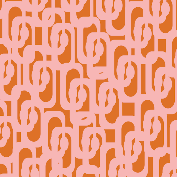 Mod Loops Pink Orange Contemporary Pattern