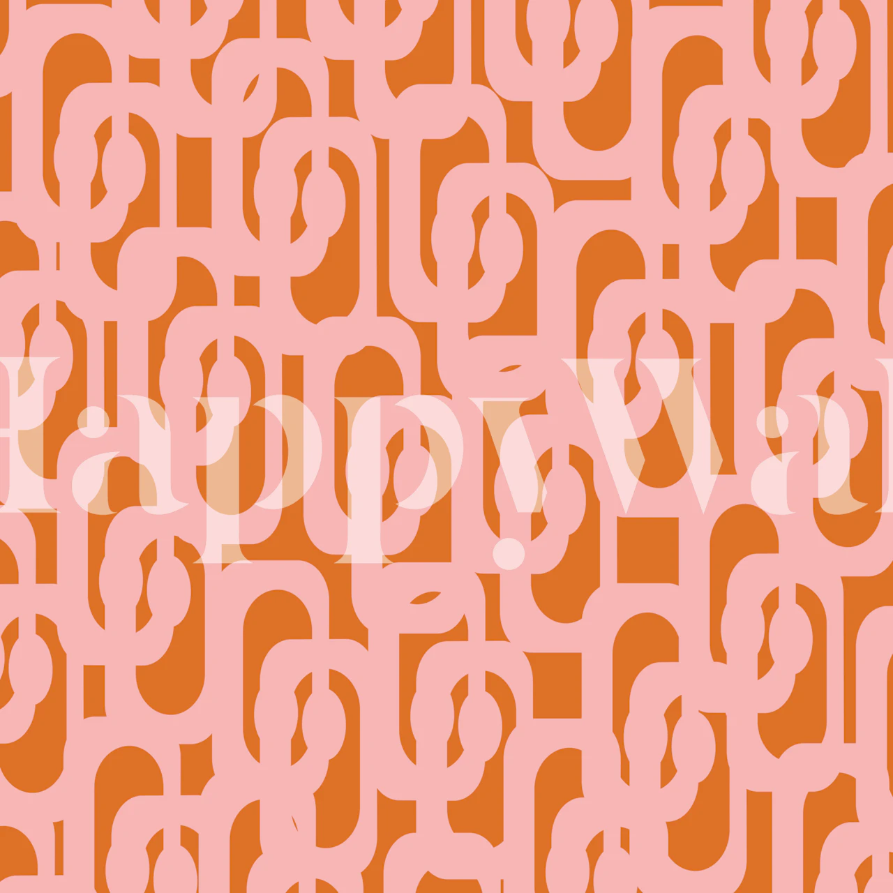Mod Loops Pink Orange wallpaper design in a room