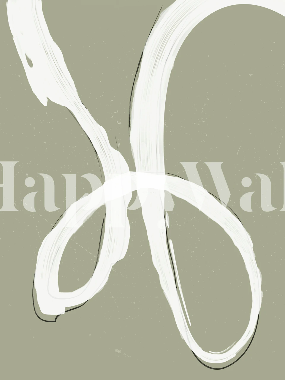 Minimalist swirl decor wallpaper in a room