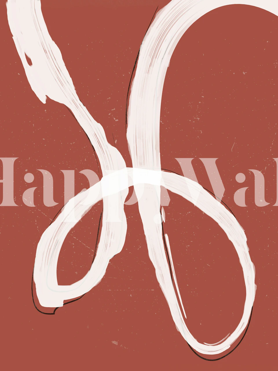 Abstract brush strokes in terracotta and cream colors wallpaper