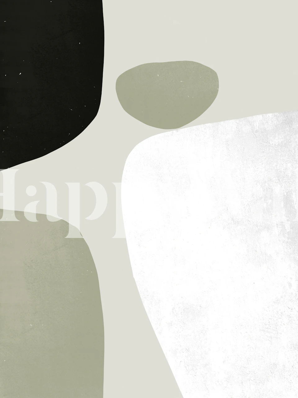 Minimalist Pebble Shades wallpaper in een kamer