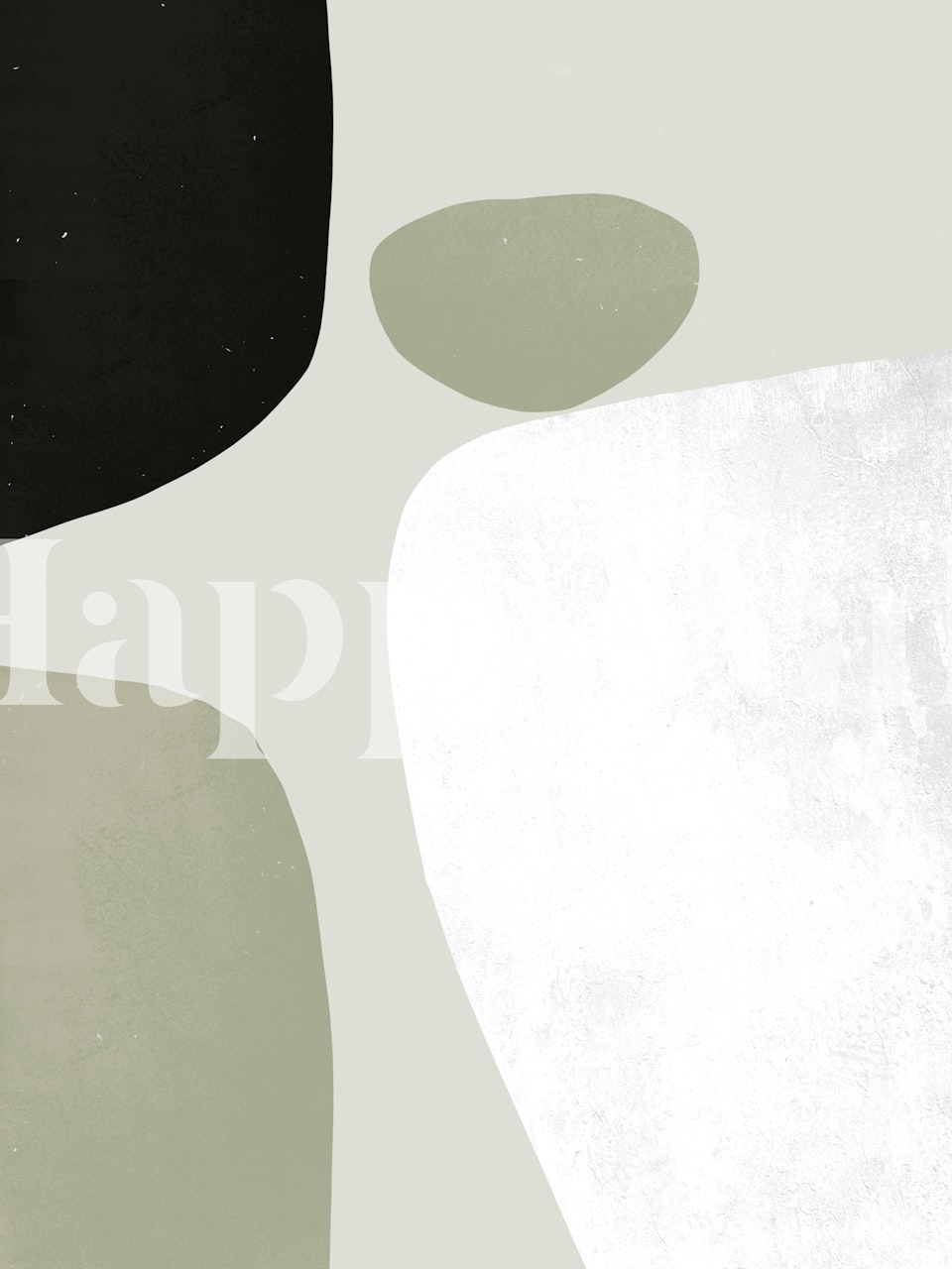 Papier peint Minimalist Pebble Shades dans une pièce