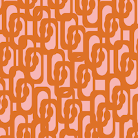Mod Loops Orange Pink Contemporary Pattern wallpaper