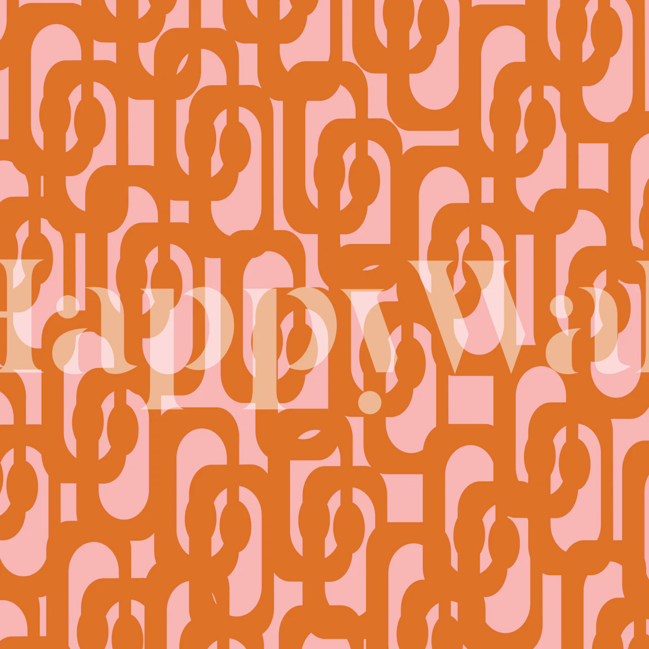 Orange pink contemporary pattern wallpaper
