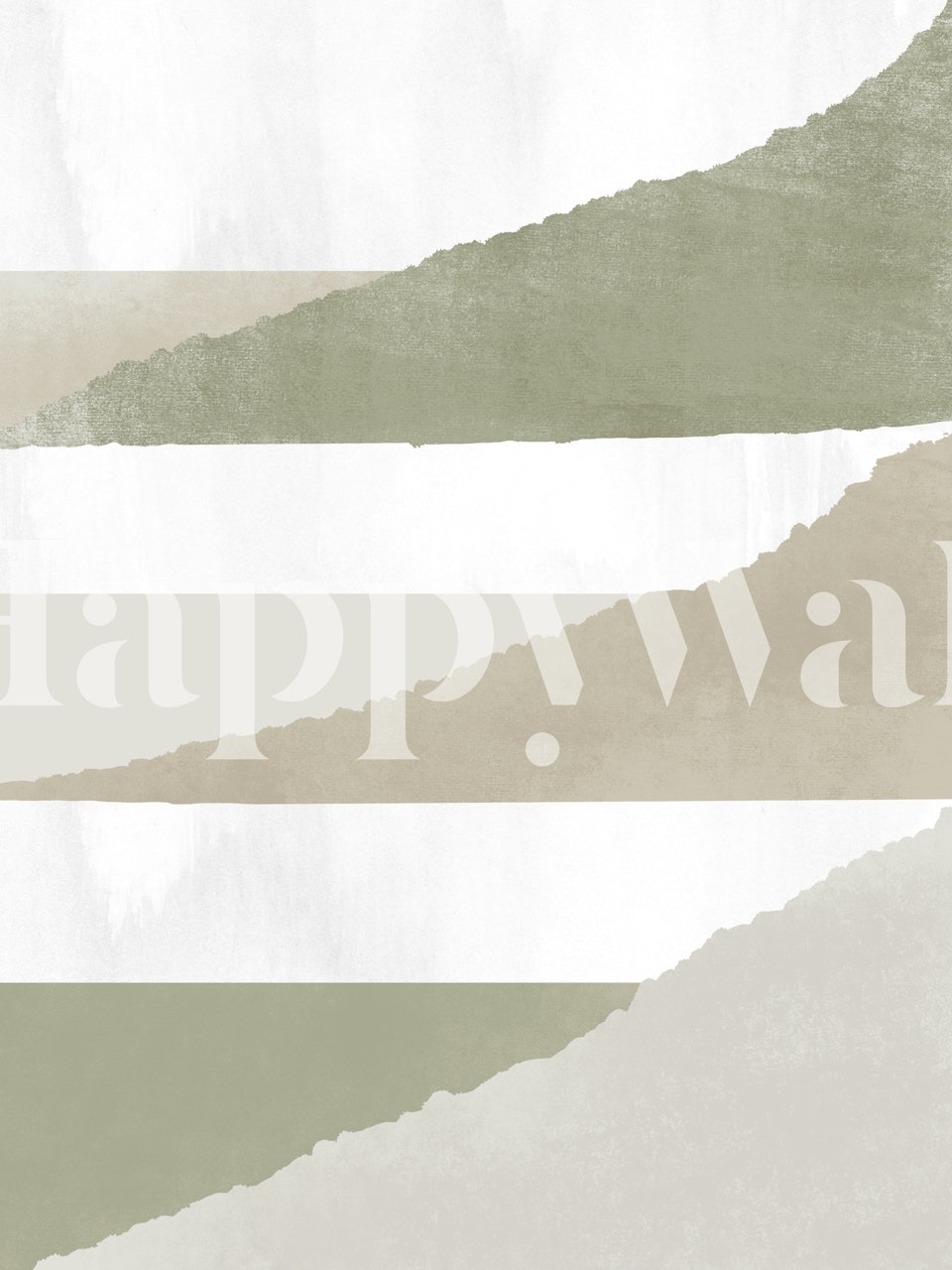 Ταπετσαρία Sage Green Abstract Waves σε ένα δωμάτιο