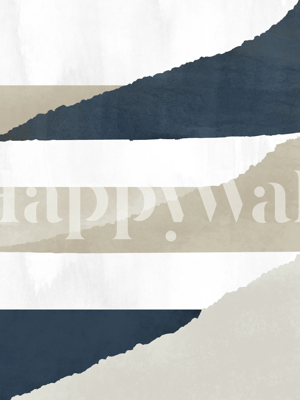 Abstract striped wallpaper design in blue, beige, and white