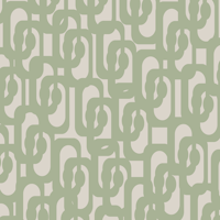Sage Green Midcentury Loops Pattern Neutral wallpaper