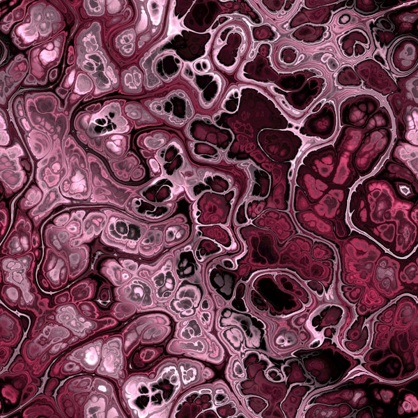 Crimson Fractal Cell Abstract